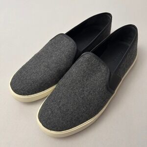 Vince Blair Shoes Womens Size 8.5 M Charcoal Gray Wool Felt Slip On Sneakers